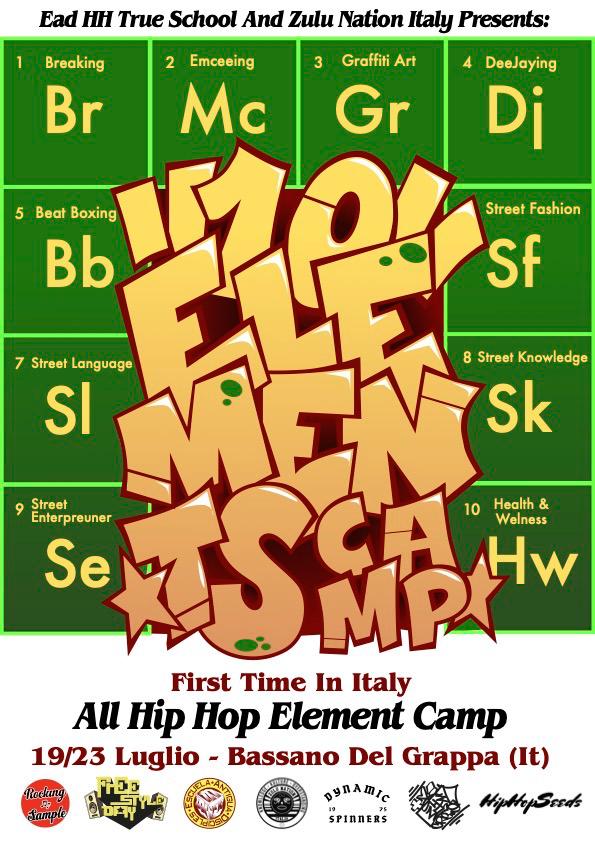 HipHopSeeds Sponsor Event: 10 Elements Hip Hop Camp -19/23 luglio- Bassano del Grappa
