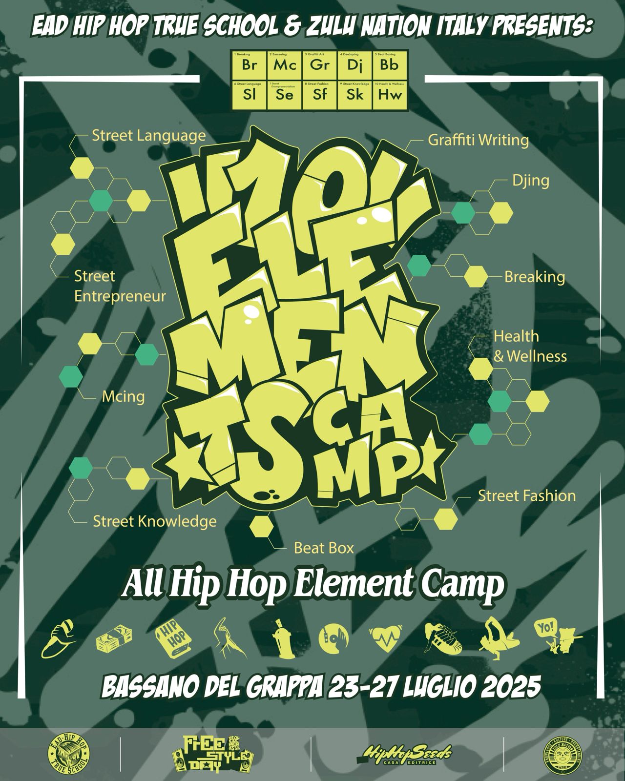 10 Elements Hip Hop Camp - Freestyle day + Cypha kings selezioni Say Waaad? dal 23 al 27 luglio, bassano del grappa